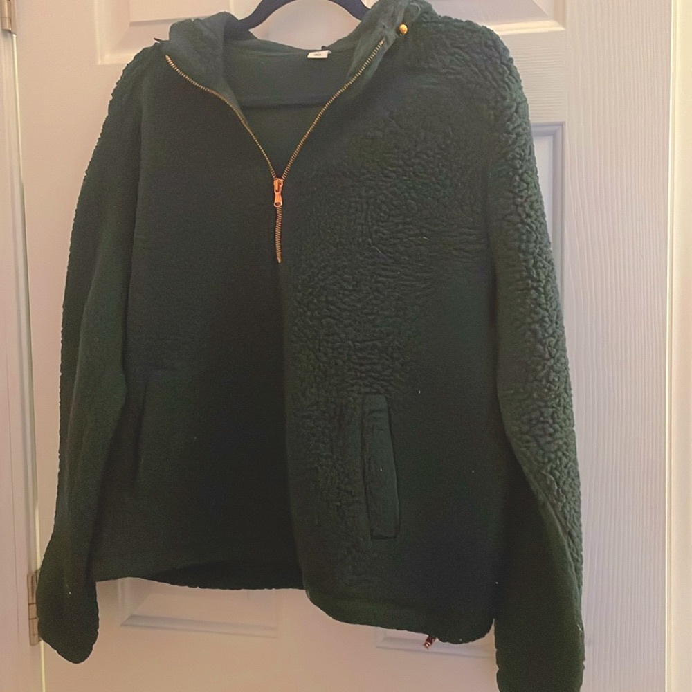 Sherpa/ fleece quarter zip hoodie